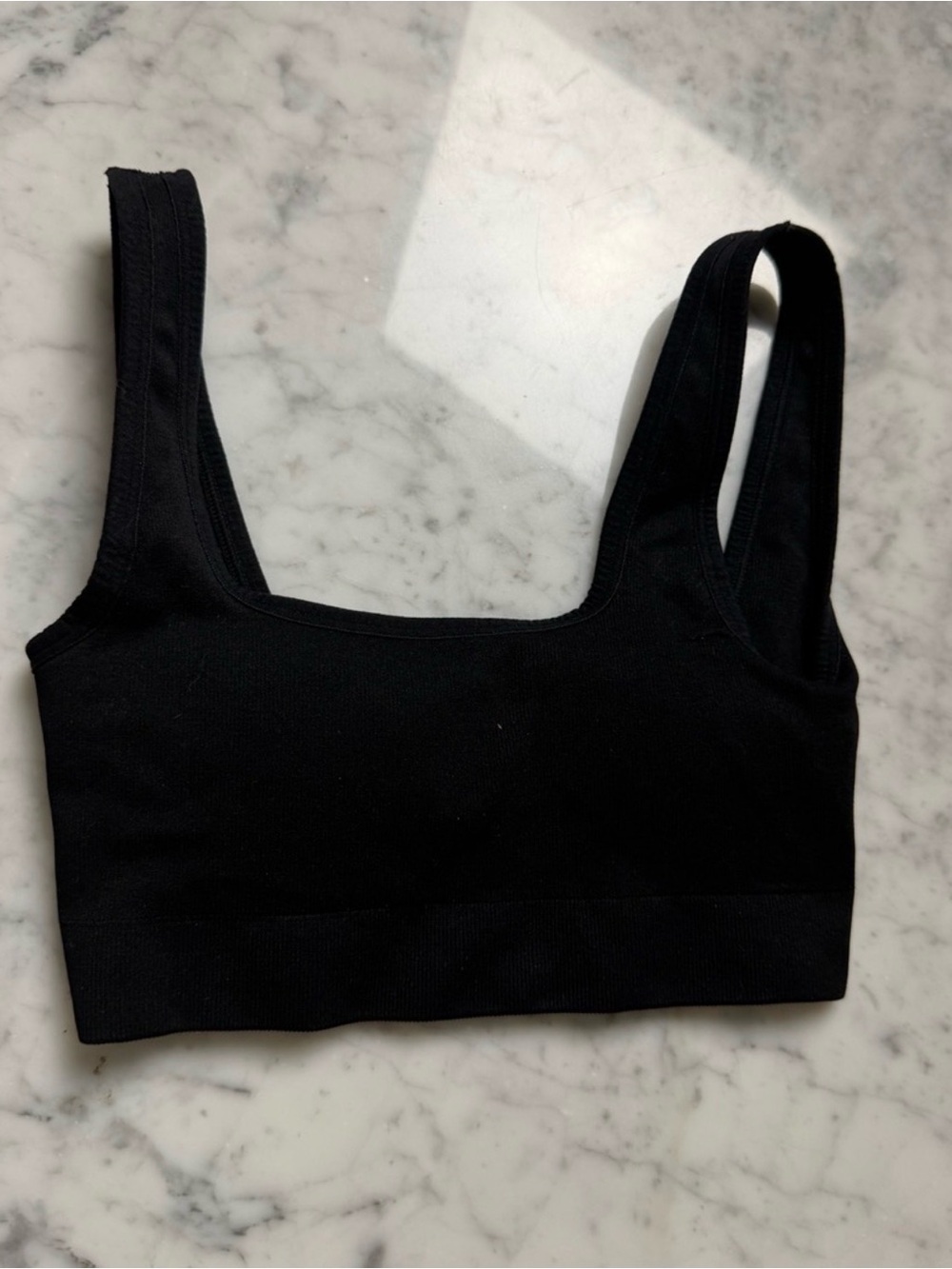 Bombshell Sportswear Black Seamless Square Neck Bralette